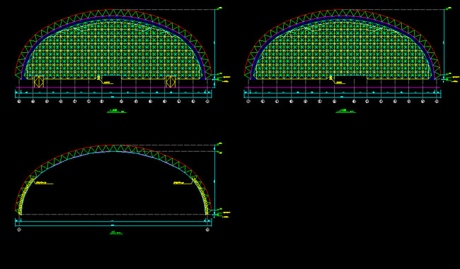 朝阳区跨度110米，拱高35_7米煤棚网架